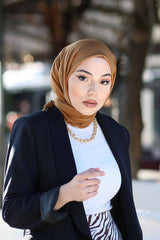 Organic Scarfs Tesettür Penye Şal Hijap Modeli - Taba - Organic ScarfsOrganic Scarfs