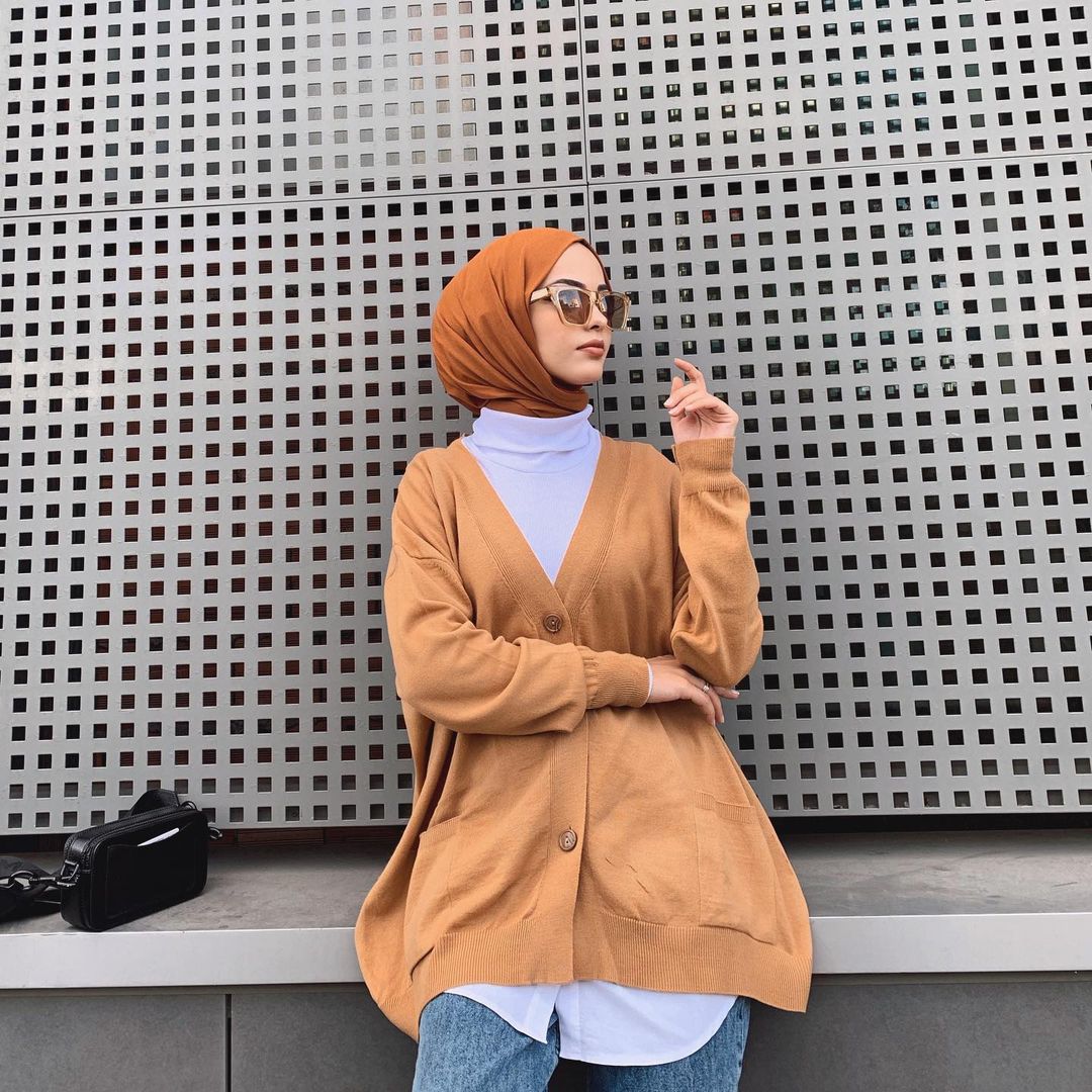 Organic Scarfs Tesettür Penye Şal Hijap Modeli - Taba - Organic ScarfsOrganic Scarfs