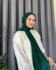 Organic Scarfs Tesettür Penye Şal Hijap Modeli - Zümrüt - Organic ScarfsOrganic Scarfs