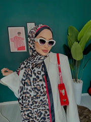 Oxygen Leopar Desenli Twill İpek Şal - Organic ScarfsOrganic Scarfs