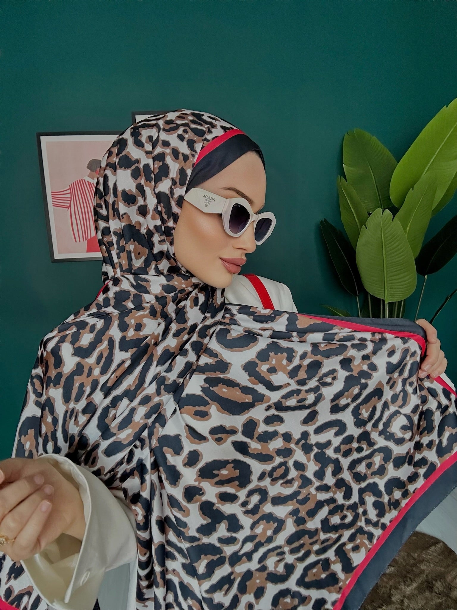 Oxygen Leopar Desenli Twill İpek Şal - Organic ScarfsOrganic Scarfs