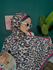 Oxygen Leopar Desenli Twill İpek Şal - Organic ScarfsOrganic Scarfs
