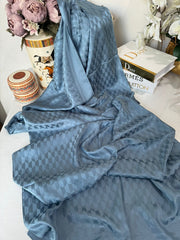 Qoza Desen İpeksi Jakar Şal - Turkuaz - Organic ScarfsOrganic Scarfs