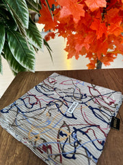 Sulu Boya Desenli Mio Cazz Eşarp 61018 - Açık Gri - Organic ScarfsOrganic Scarfs