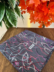 Sulu Boya Desenli Mio Cazz Eşarp 61018 - Gri - Organic ScarfsOrganic Scarfs