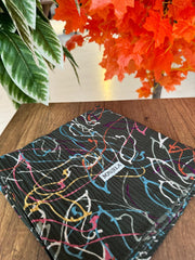 Sulu Boya Desenli Mio Cazz Eşarp 61018 - Haki - Organic ScarfsOrganic Scarfs