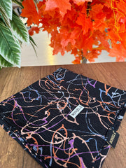 Sulu Boya Desenli Mio Cazz Eşarp 61018 - Lacivert/Lila - Organic ScarfsOrganic Scarfs