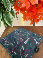 Sulu Boya Desenli Mio Cazz Eşarp 61018 - Petrol - Organic ScarfsOrganic Scarfs
