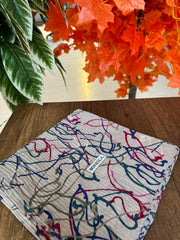 Sulu Boya Desenli Mio Cazz Eşarp 61018 - Soft Vizon - Organic ScarfsOrganic Scarfs