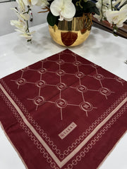Vakko Bahar Esintisi Pamuk Eşarp - Bordo - Organic ScarfsOrganic Scarfs