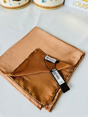 Vakko Çift Taraflı 12 mm %100 İpek Eşarp 10044 - Caramel/ Taba - Organic ScarfsOrganic Scarfs