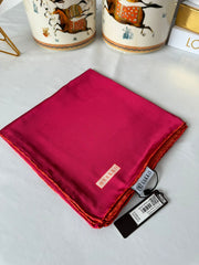 Vakko Çift Taraflı 12 mm %100 İpek Eşarp 10044 - Fuşya / Turuncu - Organic ScarfsOrganic Scarfs