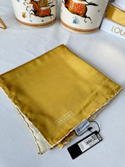 Vakko Çift Taraflı 12 mm %100 İpek Eşarp 10044 - Gold /Bej - Organic ScarfsOrganic Scarfs