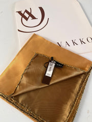 Vakko Çift Taraflı 12 mm %100 İpek Eşarp 10044 - Kahve / Karamel - Organic ScarfsOrganic Scarfs