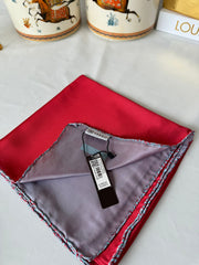 Vakko Çift Taraflı 12 mm %100 İpek Eşarp 10044 - Kırmızı/ Gri - Organic ScarfsOrganic Scarfs