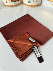 Vakko Çift Taraflı 12 mm %100 İpek Eşarp 10044 - Kızıl Kahve/ Kiremit - Organic ScarfsOrganic Scarfs