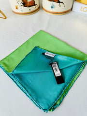 Vakko Çift Taraflı 12 mm %100 İpek Eşarp 10044 - Lime / Su Yeşili - Organic ScarfsOrganic Scarfs