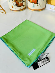 Vakko Çift Taraflı 12 mm %100 İpek Eşarp 10044 - Lime / Su Yeşili - Organic ScarfsOrganic Scarfs