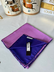 Vakko Çift Taraflı 12 mm %100 İpek Eşarp 10044 - Mürdüm /Saks - Organic ScarfsOrganic Scarfs