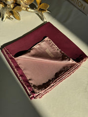 Vakko Çift Taraflı 12 mm %100 İpek Eşarp 10044 - Vişne - Organic ScarfsOrganic Scarfs