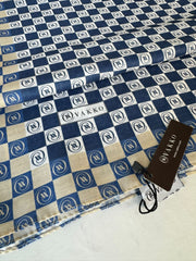 Vakko Dama Desen Pamuk Soft Şal - 1346 lacivert - Organic ScarfsOrganic Scarfs