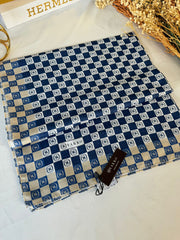 Vakko Dama Desen Pamuk Soft Şal - 1346 lacivert - Organic ScarfsOrganic Scarfs