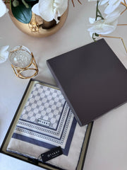 Vakko Desen Pamuk Soft Eşarp - Gri - Organic ScarfsOrganic Scarfs