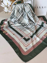 Vakko Ekose Twill Eşarp 44128 - Yeşil - Organic ScarfsOrganic Scarfs
