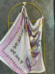 VAKKO ETNİK DESEN EŞARP 78963 - LAVANTA - Organic ScarfsOrganic Scarfs