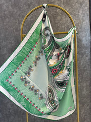 VAKKO ETNİK DESEN EŞARP 78963 - SU YEŞİLİ - Organic ScarfsOrganic Scarfs