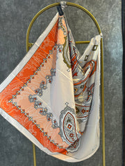 VAKKO ETNİK DESEN EŞARP 78963 - TURUNCU - Organic ScarfsOrganic Scarfs