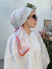 Vakko Papatya Desen Eşarp - Fuşya - Organic ScarfsOrganic Scarfs