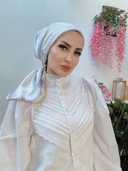 Vakko Papatya Desen Eşarp - Lila - Organic ScarfsOrganic Scarfs