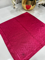 Vakko Zikzak Desen İpeksi Eşarp - Fuşya - Organic ScarfsOrganic Scarfs