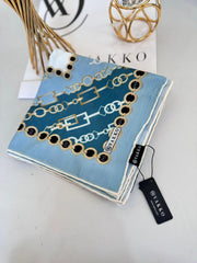 Vakko Zincir Desen Soft Eşarp 610146 - Turkuaz - Organic ScarfsOrganic Scarfs
