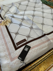 Vakko Zincir Detaylı Pamuk Soft Eşarp 54380 - Pudra - Organic ScarfsOrganic Scarfs