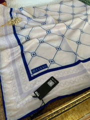 Vakko Zincir Detaylı Pamuk Soft Eşarp 54380 - Saks - Organic ScarfsOrganic Scarfs