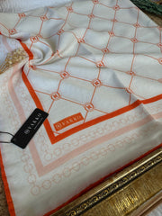 Vakko Zincir Detaylı Pamuk Soft Eşarp 54380 - Turuncu - Organic ScarfsOrganic Scarfs