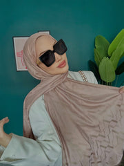 Valentino Çift Taraflı İtalyan Jakar İpek Şal 44117 - Pudra - Organic ScarfsOrganic Scarfs