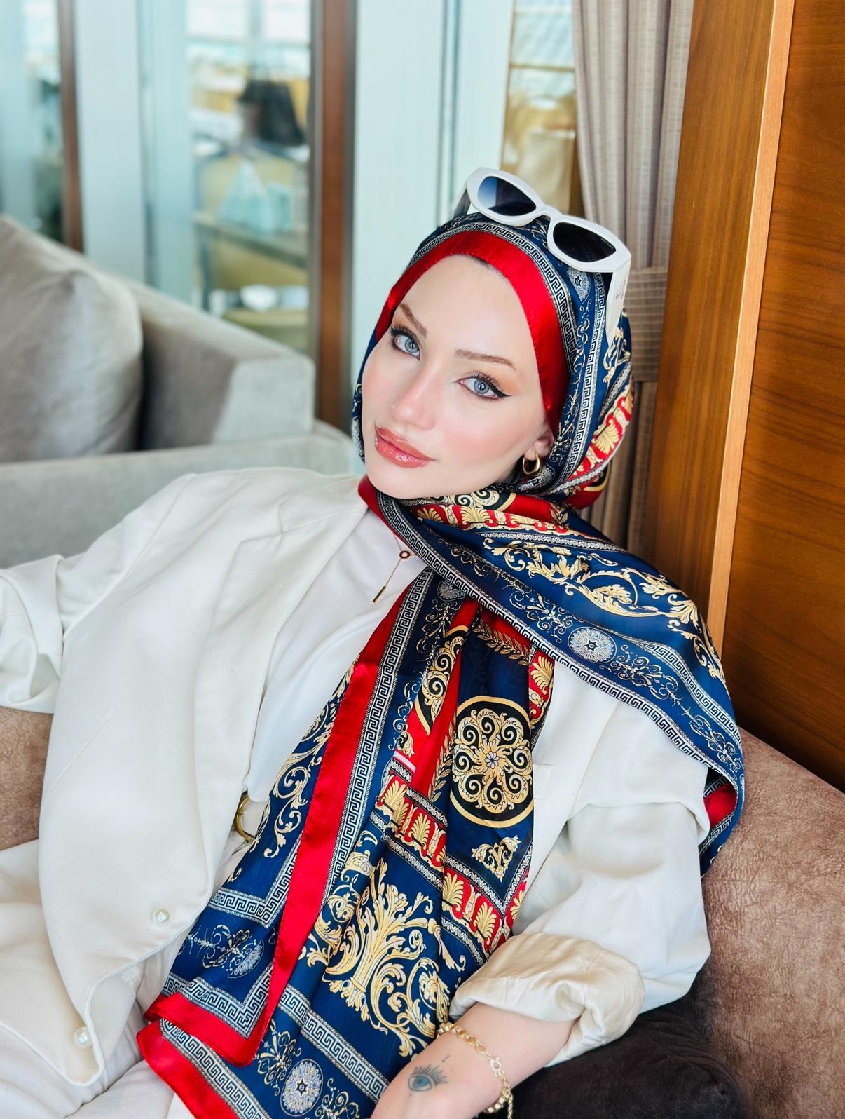 Versace İthal Vual İpek Şal 78963 - Bordo - Organic ScarfsOrganic Scarfs