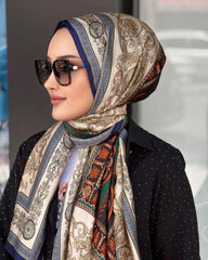 Versace Vual İpek Şal - Lacivert - Organic ScarfsOrganic Scarfs